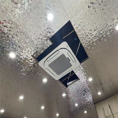600x600mm ওয়াটার রিপল স্টেইনলেস স্টীল সিলিং প্যানেল শার্প এজ