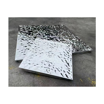 600x600mm ওয়াটার রিপল স্টেইনলেস স্টীল সিলিং প্যানেল শার্প এজ